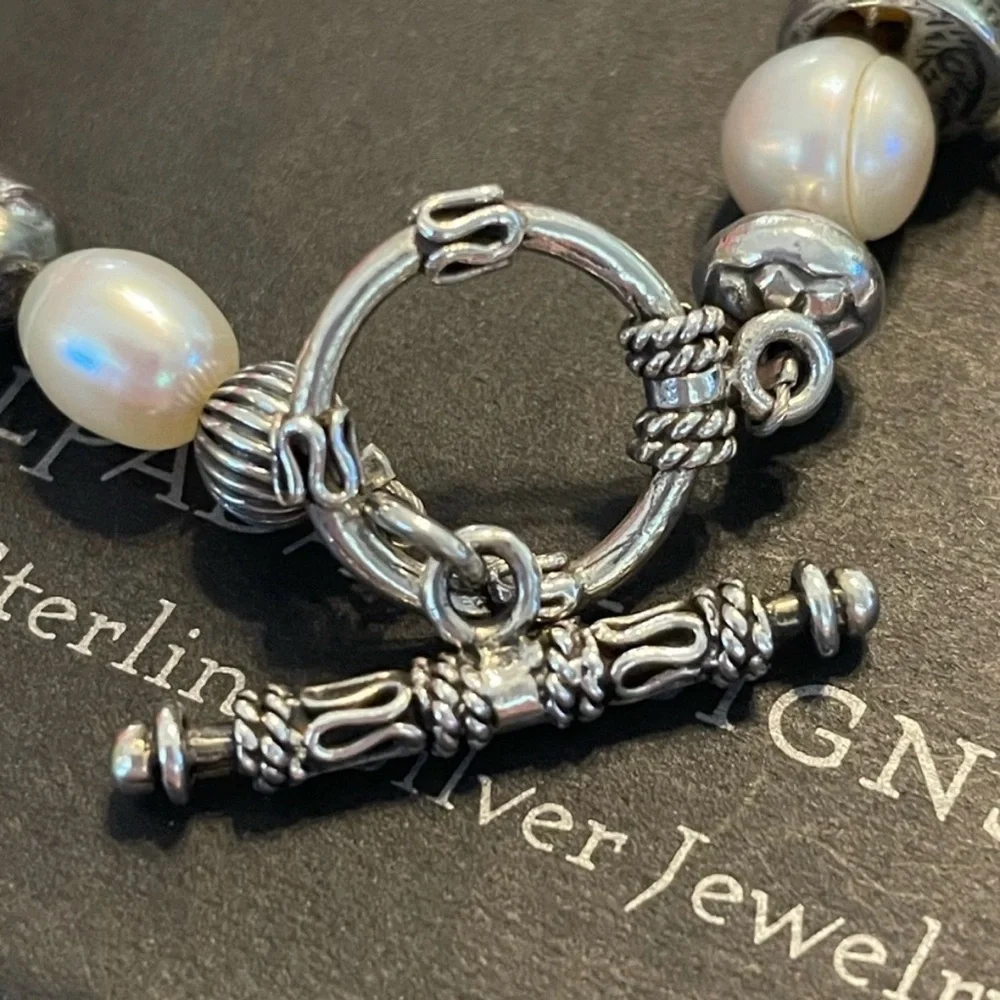 🦋SOLD 🦋 Silpada Gray and Pink Freshwater Pearl Sterling Silver Bracelet B0986 - Picture 11 of 16